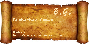 Busbacher Gemma névjegykártya